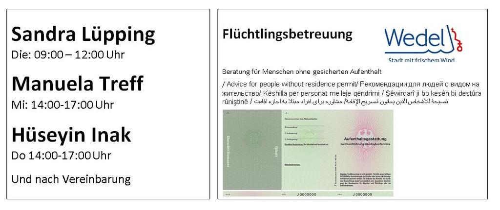 Newsletter 2/07-08 Flüchtlingsarbeit in Wedel Neue Kraft in der Flüchtlingshilfe Die Diakonie hat Verstärkung bekommen!