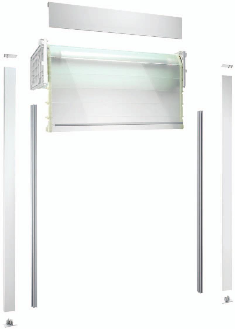 Rollladen-Set Vetro-Line Glas, Profilbreite 50 mm einbaufertiges Kasettenmodul C-Box mit vormontierter Glasmatte, für einfache und rationelle Montage, inkl.