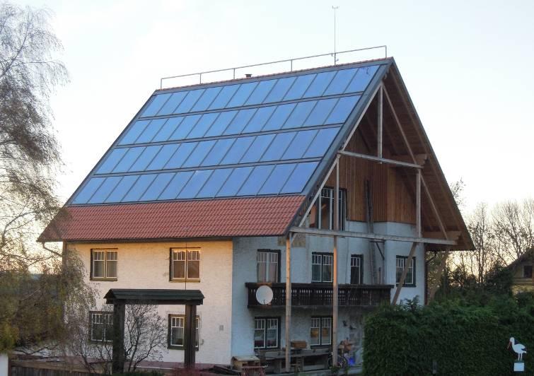 Erneuerbare Wärme Ganzhausversorgung mit Solaranlage Kottes-Purg 350 m² Wohnfläche Solaranlage 96 m²