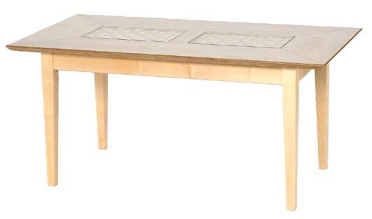 Tisch Modell 641 Abb. Multiplexrahmen mit Glaseinlage + Geflecht Tisch Modell 640 Abb.