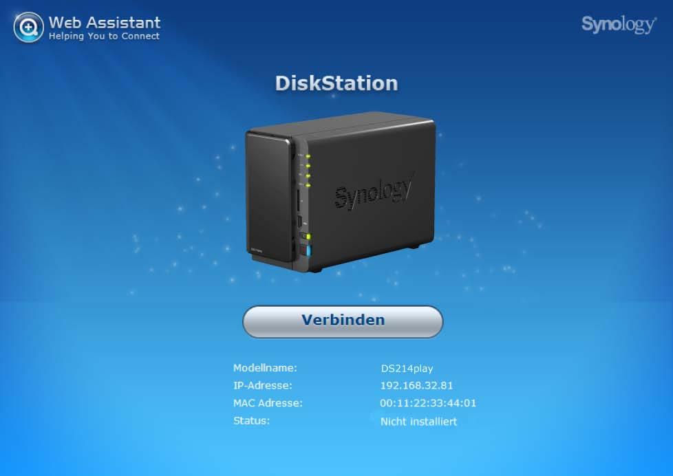 Kapitel Installation des DSM auf der DiskStation Kapitel 3: 3 Sobald die Hardware eingerichtet ist, installieren Sie bitte den DiskStation Manager (DSM), ein Browserbasiertes Betriebssystem von