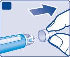 Ein Tropfen Insulin kann an der Spitze der Nadel erscheinen. Dies ist normal, aber Sie müssen den Insulinfluss dennoch überprüfen.