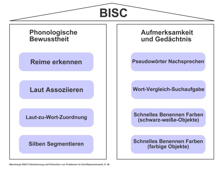 BISC Schriftspracherwerb LRS-Früherkennung Mannhaupt 2003, 46 W.