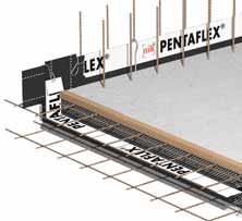 Abdichtung PENTAFLEX ABS NACH ETA UND ABP 2,0 BAR E-Maß PENTAFLEX ABS-R Boden/Boden (Decke/Decke) Abschalelement zur Erstellung von wasserundurchlässigen Arbeitsfugen in Stahl betonbauteilen.