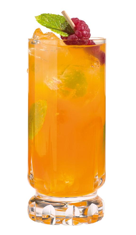 ANDALÖ SEMO 2 cl ANDALÖ ORIGINAL 4 cl Absolut Mandrin/Pernod Ricard 2 cl Monin Mango Sirup Tonicwasser zum Auffüllen 2 Kumquats