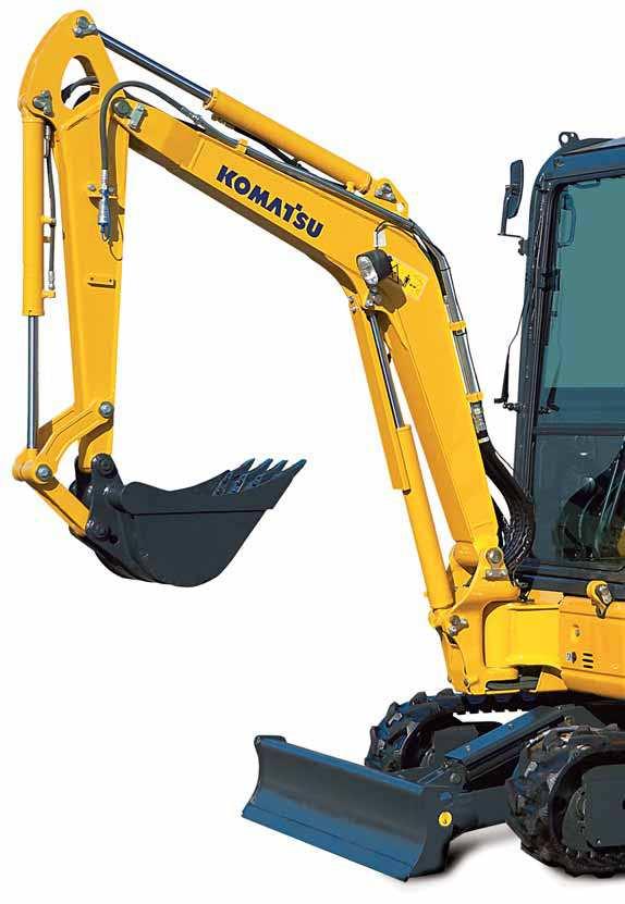 Auf einen Blick Der neue Kurzheckbagger PC26MR-3 ist eine Kombination aus modernster Technologie und der jahrzehntelangen Erfahrung von Komatsu.