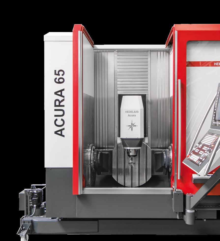 Zugänglichkeit Niedrige Bauhöhe, geringe Bautiefe 5-Achs-Simultanfräsen optional Flexible and fast 5-axis machining Large Z-travel of mm Rotary/tilt table supported on both sides for high-precision