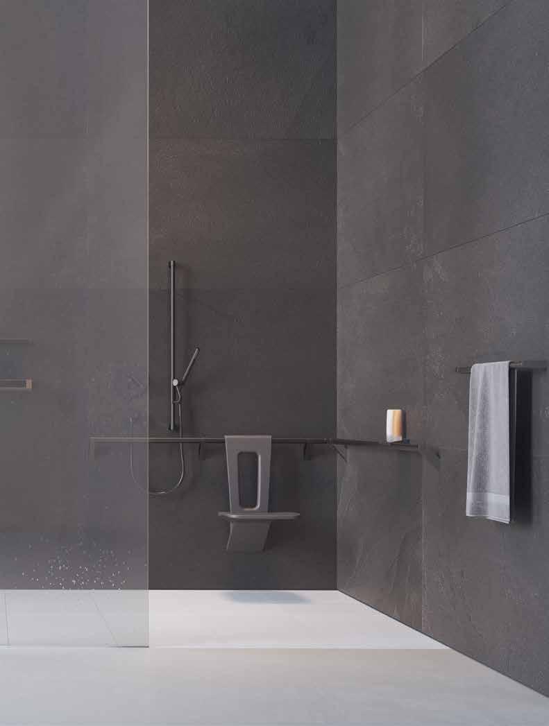 In jedem Bad und WC zu Hause: Mit dem ErgoSystem E300 und A100 gelingt die Integration einer vollständigen barrierefreien Lösung in jedes architektonische Konzept und jedes Ambiente.