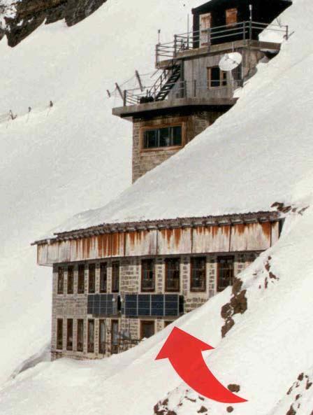 zu 6.1 Jungfraujoch Ort: Hochalpine Forschungsstation, 3801 Jungfraujoch; 3454 m.ü.m. Inbetriebnahme: 27.10.1993 Solargenerator: Module: Siemens M75 (24 Stück) Feldleistung: 1152 Wp (nom.