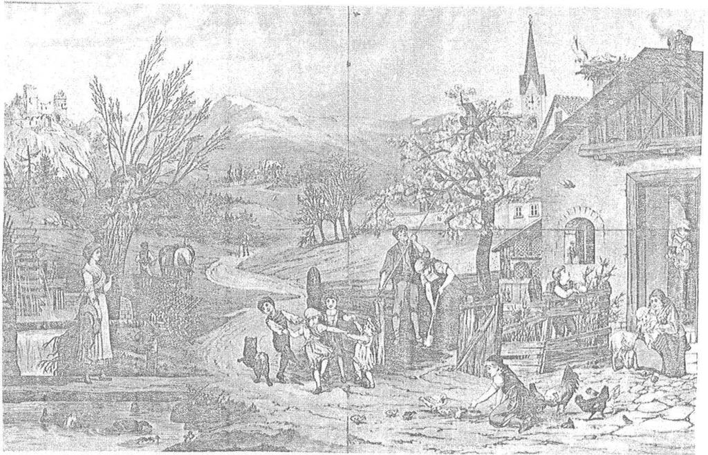Obr. 2 Jahreszeitenbilder für den Anschauungs- und Sprachunterrich, 1. Frühling. Wien: Hölzel, 1885.