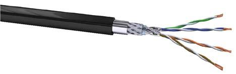 Data cable for the transmission of analog and digital signals with frequencies up to 1000 MHz. It is designed for underground wiring. Usage in LANs such as IEEE 802.