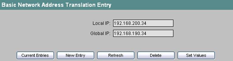 4.5 Das Menü Switch Bild 4-120 NAT-Eintrag erstellen Einen vorhandenen Eintrag löschen 1. Klicken Sie im Fenster "Basic Network Address Translation" auf eine vorhandene IP- Adresse.