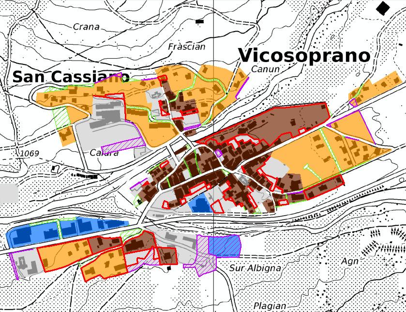 Vicosoprano (Umzonung von Wohn- in Zentrumszone sowie von Mischzone in Zentrums- und Wohnzone), Fanas