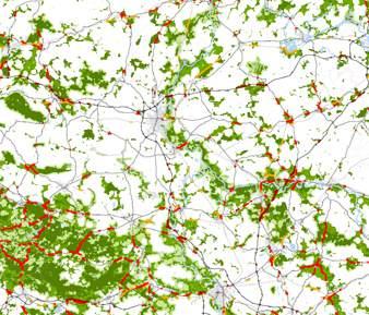 000 Konfliktbereiche (Autobahnen, Bundesstraßen, Eisenbahnlinien,