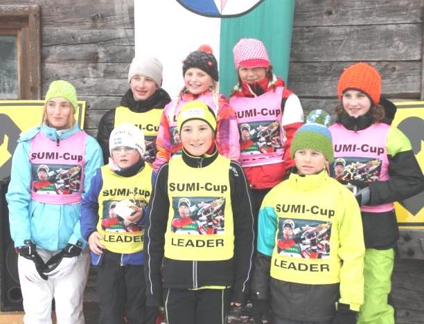 Die schnellsten beim Sumi- Biathloncup in Ranten wurden auch mit dem Trikot des Führenden ausgestattet. Nr. 1 Pascal Streibl (Union Frojach) Auch die Erwachsenen probierten ihre Treffsicherheit.