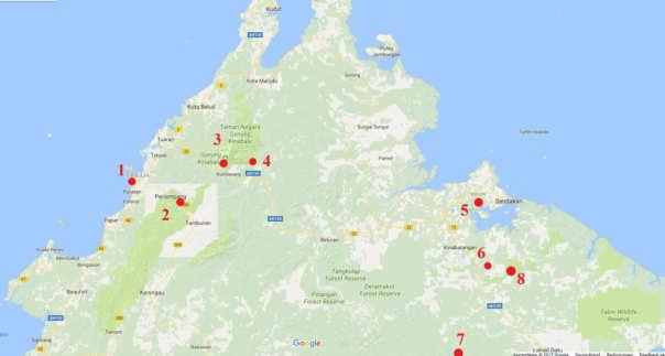 7 Übersichtskarte von Nordborneo (Sabah) mit den