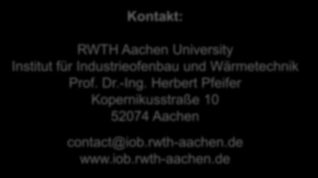 Industrieofenbau und Wärmetechnik Prof. Dr.-Ing.
