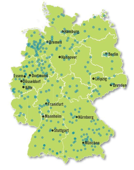 Abfallvergärungsanlagen in Deutschland 350-400 Abfallvergärungsanlagen 8.9 Mio. t/a genehmigte Menge 351 MW installierte el.
