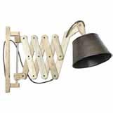 L280N wall lamp, natural wood base w/metal shade, cabel 114cm