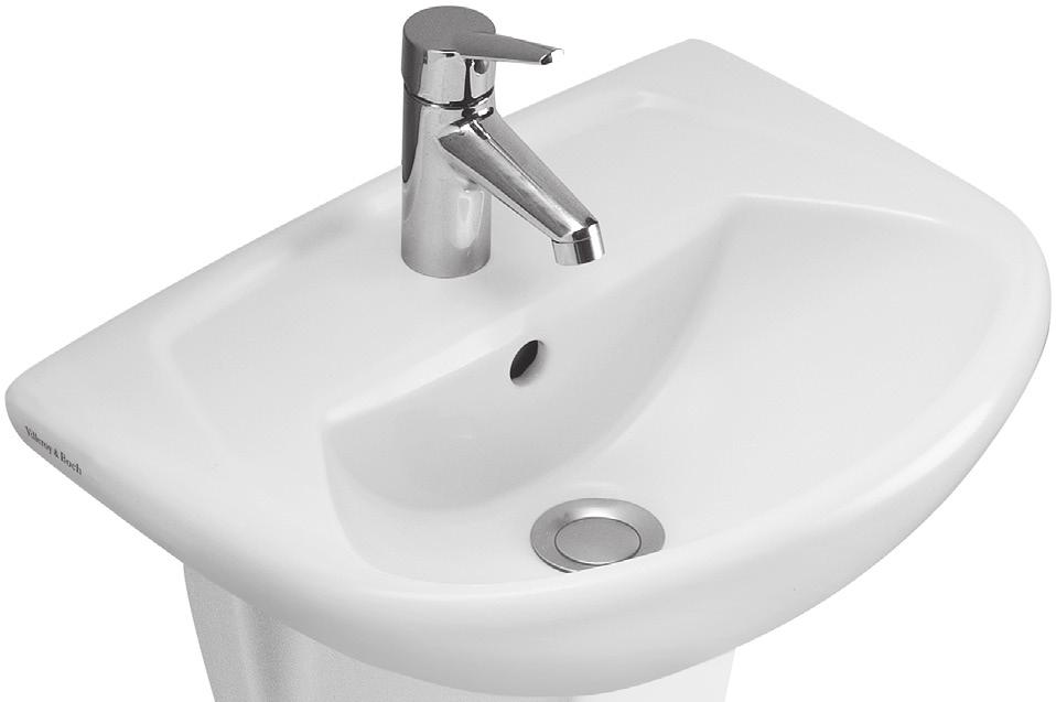 Handwaschbecken Plano Omnia Classic Handwaschbecken 445 x mm Artikel-Nr. 30 450 76 040 000 mit ceramicplus Artikel-Nr.