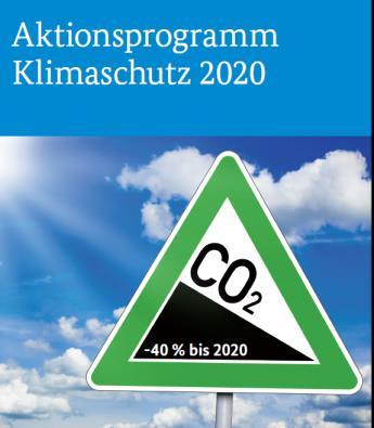 Aktionsprogramm Klimaschutz 2020 (BMUB) Gesamtstrategie Klimafreundliches Bauen und Wohnen entwickeln energetische Quartiers- und Stadtentwicklung (gemeinsam mit Ländern und Kommunen) auch