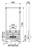 Module - Dusche / Bidet Produktgruppe 28 SCHELL Dusche-Modul MONTUS Modul BH 223,3 cm für Duschen mit Duschkopf Montagemodul für Ständerwand- oder Vorwandmontage Selbsttragender Profil-Stahlrahmen