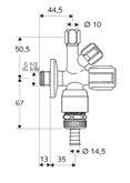 03 551 06 99 SCHELL Kombi-Eckventil COMFORT COMFORT-Griff und Fettkammeroberteil Selbstdichtendes Anschlussgewinde (ASAG easy) Zugfeste SCHELL Konus-Quetschverschraubung mit Längenausgleich