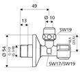 zertifiziert Dimension: DN 10 G 3/8 AG x DN 10 G 3/8 AG, chrom, VE 100, G: 0,14 kg/st.