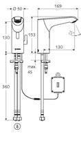 Waschtisch-Auslaufarmaturen - Elektronisch Produktgruppe 10 SWS SSC PWH PWC SCHELL Elektronische Waschtisch-Armatur XERIS E HD-M mid.