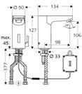 Waschtisch-Auslaufarmaturen - Elektronisch Produktgruppe 10 SWS SSC PWH PWC SCHELL Elektronische Waschtisch-Armatur CELIS E HD-M (Hochdruck Mischwasser) Batteriebetrieb, geeignet zur Vernetzung mit