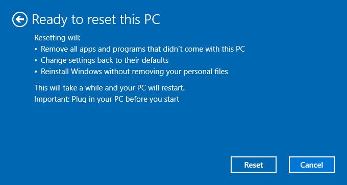 26 - Wiederherstellung 3. Wählen Sie [Keep my files] (Dateien behalten), um Ihren PC zu aktualisieren und das Betriebssystem neu zu installieren, ohne Ihre persönlichen Dateien zu entfernen.