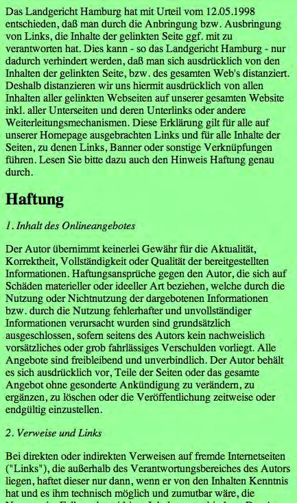 Entscheidung Landgericht Hamburg Aktenzeichen: 312 O 85/98 Entscheidung vom 12. Mai 1998 1.