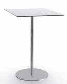 JOLLY 135 Tavolino con struttura cromata, base rivestita in acciaio inox e piano in HPL grigio.