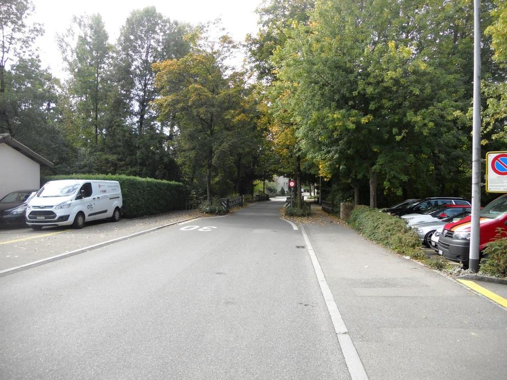 Hindernis umfahren (Brücke) Badstrasse (Suhre) 1. Blick zurück 2.