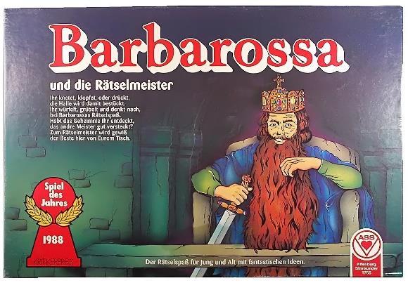 Barbarossa Ziel des Spieles der bis zu 4 Mitspieler ab 12 Jahren ist es, als erstes die Rätseltreppe zu erklimmen und Rätselmeister zu werden.