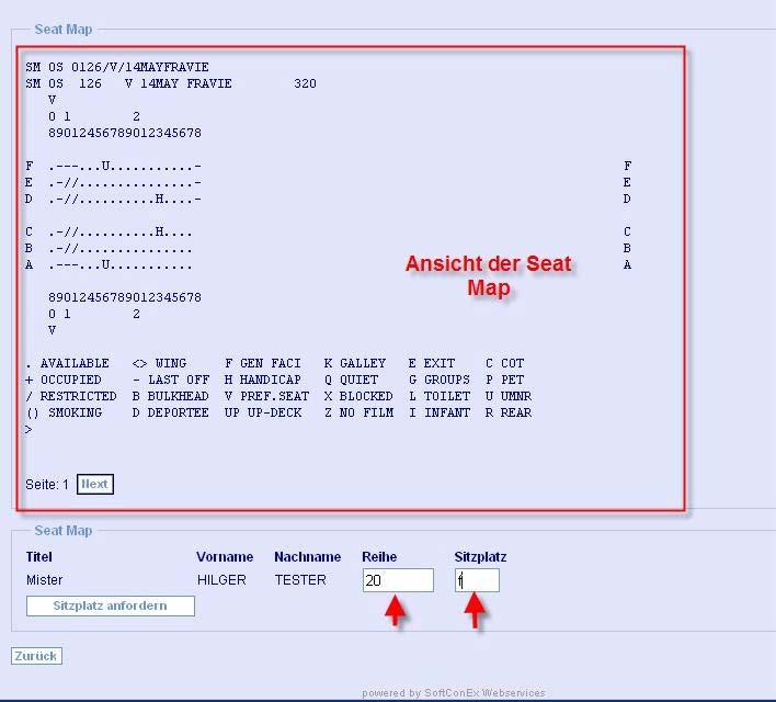 2.5.17 Seat Map Anforderung von SitzplÇtzen