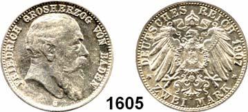 .. ss 55,- Baden Friedrich I. 1856 1907 1588 26 2 Mark 1877.