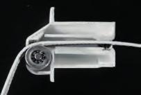 Stück Mini-Umlenkmatik-Gurtführung (G15), zum seitlichen Gurtversatz 355130-050 50 Stück Mini-Gurt-Steck-Leitrolle (G15) weiß, mitbürste,fürrohrø22mm