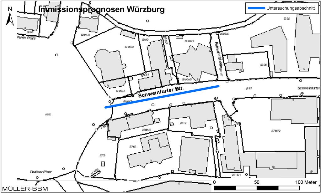 3.7 Untersuchungsabschnitt Schweinfurter Straße Lageplan und Umfeld des