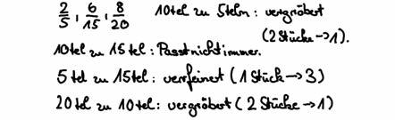 Wie viele Stücke werden immer zusammengefasst? Was passiert im 16er-Streifen? Wie viele Stücke werden da aus einem Achtel? Aus 2 