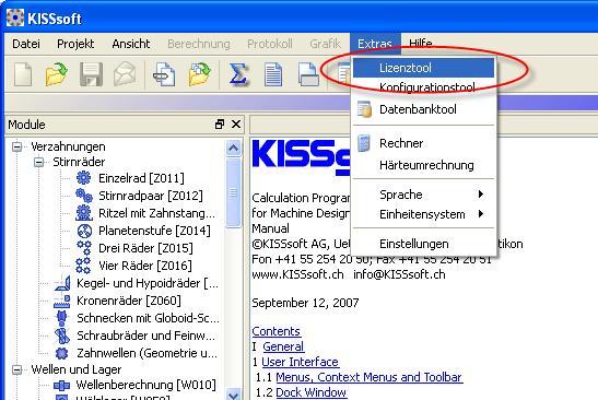 4 Weitere Hinweise 4.1 Einzelne Module aktivieren/deaktivieren Die KISSsoft Software ist modular aufgebaut. Die erhältlichen Module sind auf unserer Homepage http://www.kisssoft.ch/ aufgeführt.