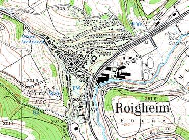 Topographie / Naturraum Roigheim (220m ü. NN.) befindet sich im äußersten Nordosten des Landkreises Heilbronn am westlichen Ufer der Seckach, einem Nebenfluss der Jagst.