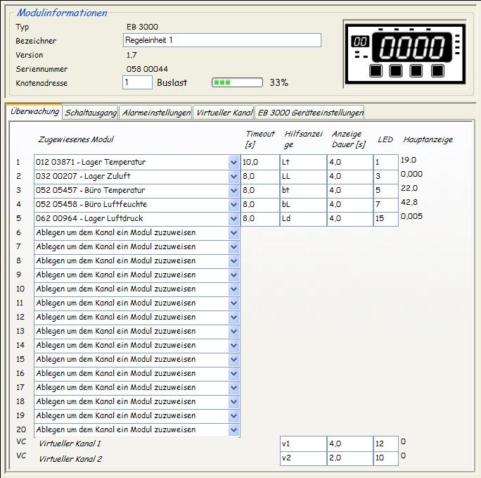 G35.0.0X.6B-03 Betriebsanleitung EASYBus-Configurator Seite 11 von 17 4.2.11.2 Register Überwachung Hier können die zu überwachenden Module zugeordnet werden.