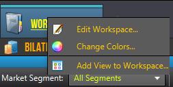 4.1.3 Workspace bearbeiten Ein bestehender Workspace kann durch Klick mit der rechten Maustaste auf die Registerkarte bearbeitet werden.