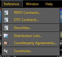 Counterparty Agreements, welche im CO:RE Trading GUI zur Verfügung stehen sollen, müssen vorab im CO:RE Reference Data GUI konfiguriert werden.