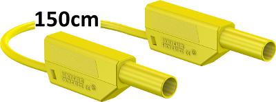 46 Sicherheitsmessleitung 4mm, 150cm gelb, 600 V, CAT III ~ 1000 V, CAT II / 32A SO5126-9H 4 Sicherheitsmessleitung, mit stapelbaren, berührungssicheren 4mm-Steckern Farbe: gelb Länge: 150 cm