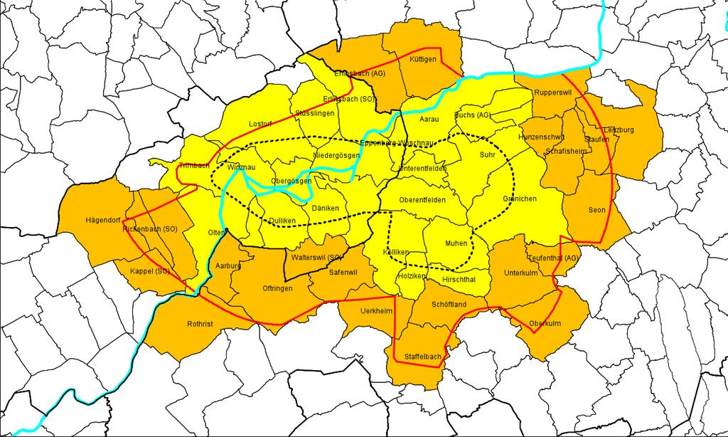 ÜBERSICHT PROVISORISCHE STANDORTREGION JURA-SÜDFUSS 22 Quelle: