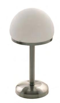 zur Lampen-Übersicht Hochwertige Tischleuchte im Banker -Stil. Das Leuchtengestell ist aus Chrom und der Reflektor aus weißem Glas.