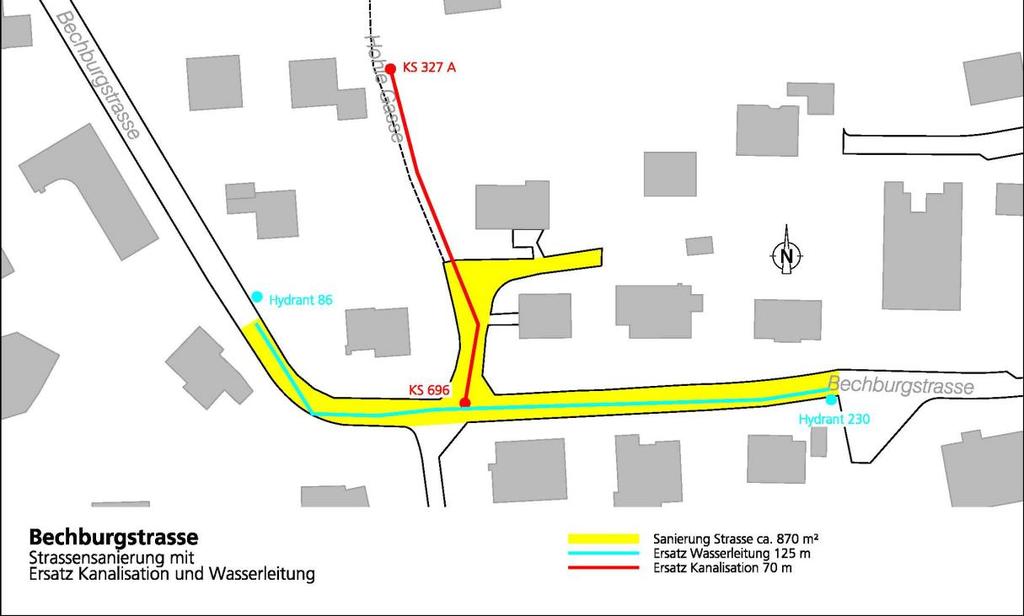 Einwohnergemeinde Oensingen: Ordentliche Budgetgemeindeversammlung vom 7. Dezember 2015 2.2.6. Investitionsvorhaben Sanierung Bechburgstrasse Nord inkl.