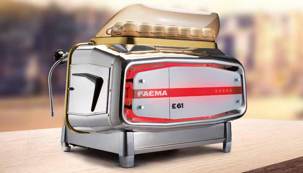 E61, THE STORY CONTINUES It is 1961 and Faema writes an important page in its own history and in that of espresso coffee machines by introducing the E61, an immediate success thanks to its